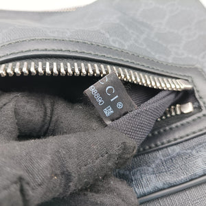 Secondhand Gucci GG Supreme Navy x Black PVC coated canvas 478325 bum bag/waist bag | stylenewstar