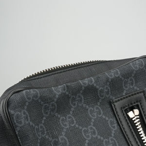 Secondhand Gucci GG Supreme Navy x Black PVC coated canvas 478325 bum bag/waist bag | stylenewstar