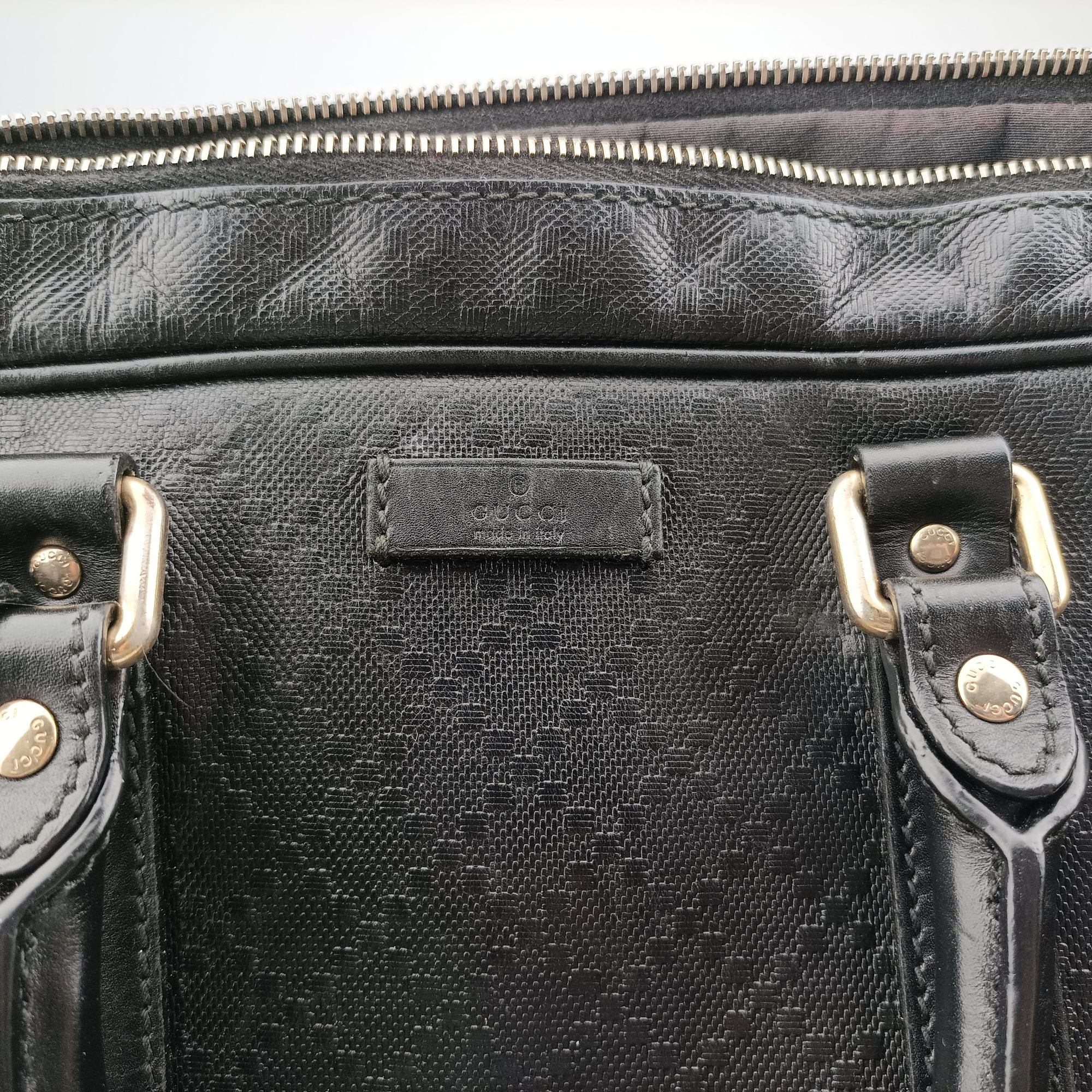 Secondhand Gucci Diamante Black Leather 208463 handbag | stylenewstar