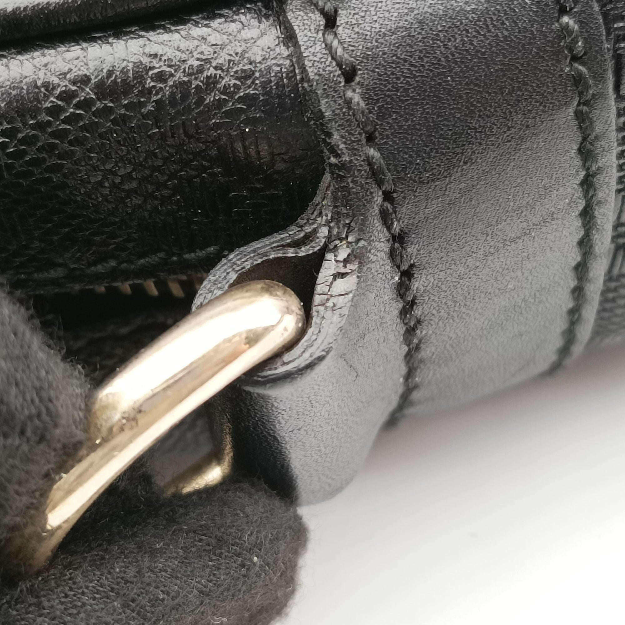 Secondhand Gucci Diamante Black Leather 208463 handbag | stylenewstar