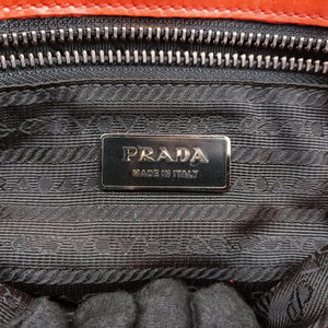 Pre-owned Prada Studded Orange Leather  shoulderbag | stylenewstar