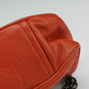 Pre-owned Prada Studded Orange Leather  shoulderbag | stylenewstar
