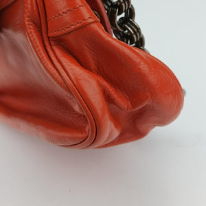 Pre-owned Prada Studded Orange Leather  shoulderbag | stylenewstar