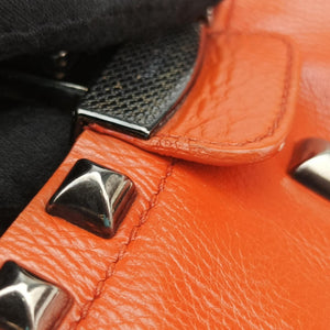 Pre-owned Prada Studded Orange Leather  shoulderbag | stylenewstar