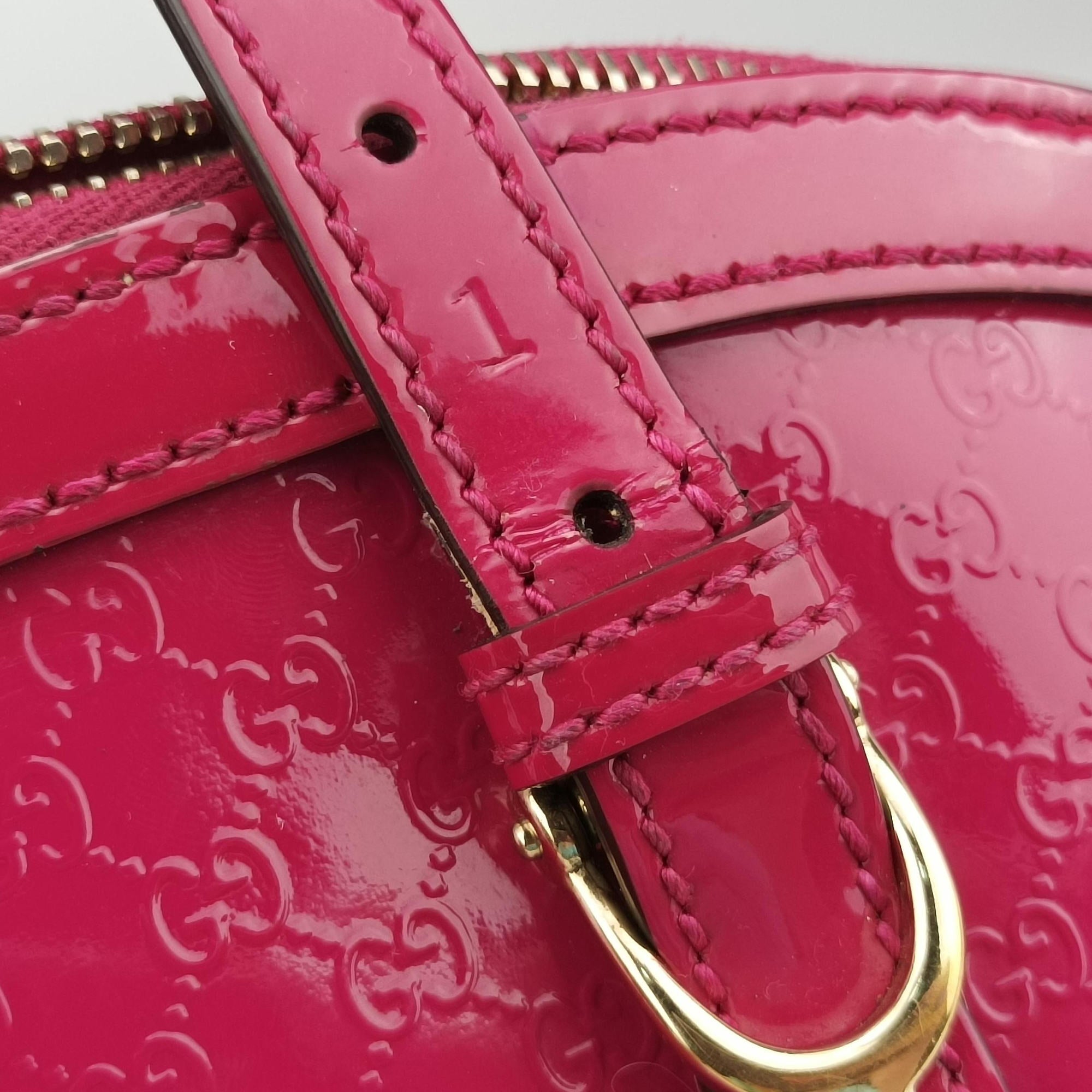 Pre-owned Gucci Microguccissima Rose Patent Leather 309617 shoulderbag | stylenewstar