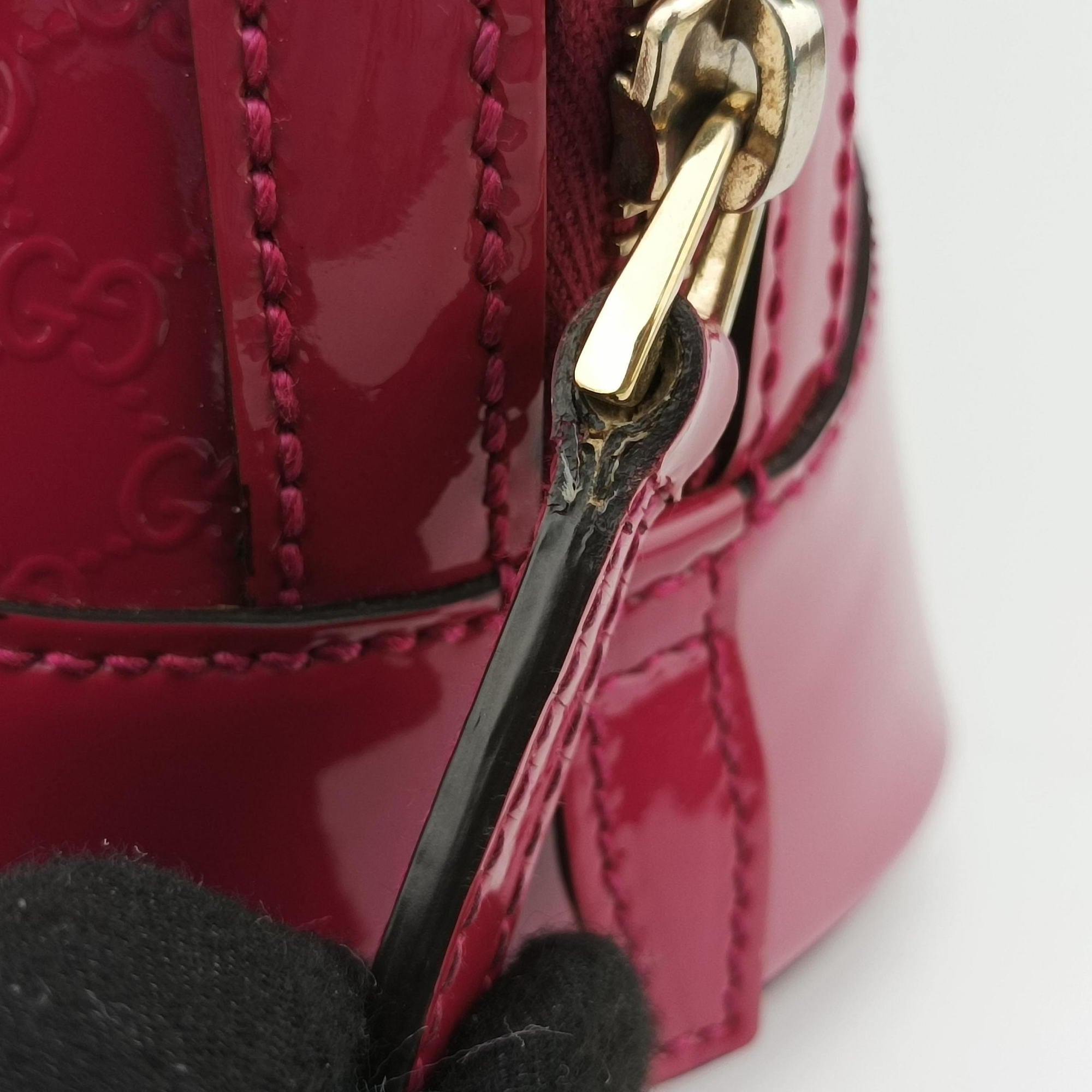 Pre-owned Gucci Microguccissima Rose Patent Leather 309617 shoulderbag | stylenewstar