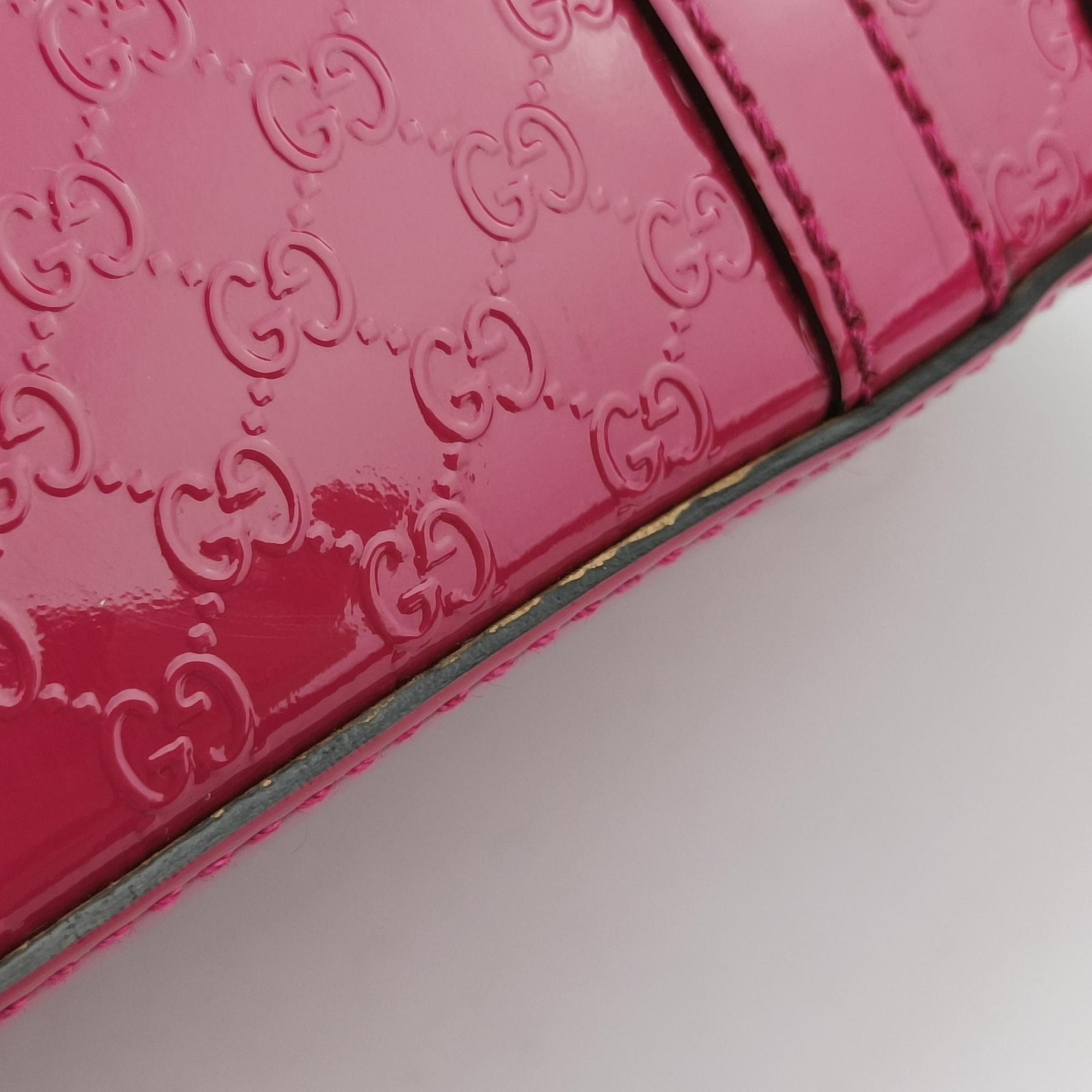 Pre-owned Gucci Microguccissima Rose Patent Leather 309617 shoulderbag | stylenewstar