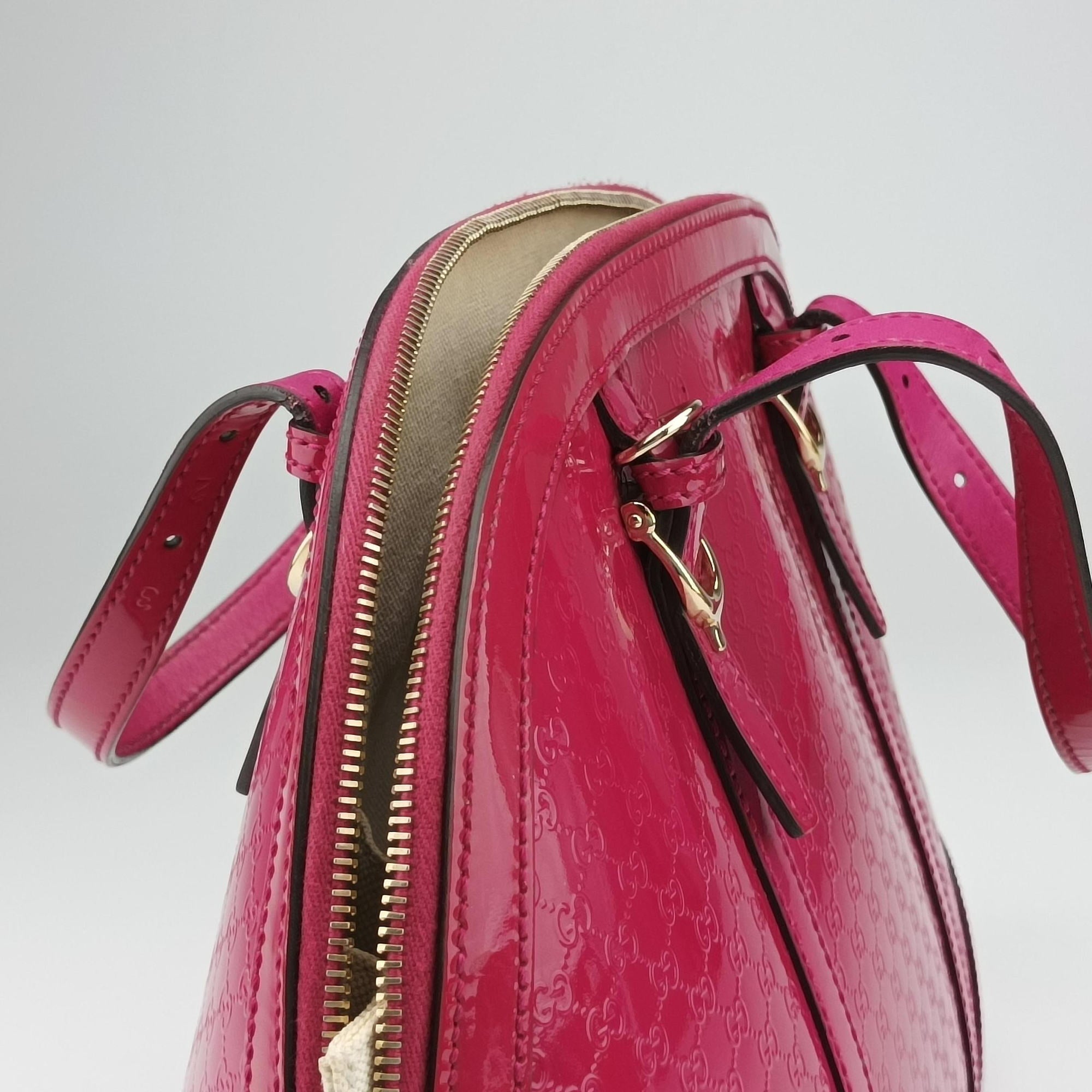 Pre-owned Gucci Microguccissima Rose Patent Leather 309617 shoulderbag | stylenewstar