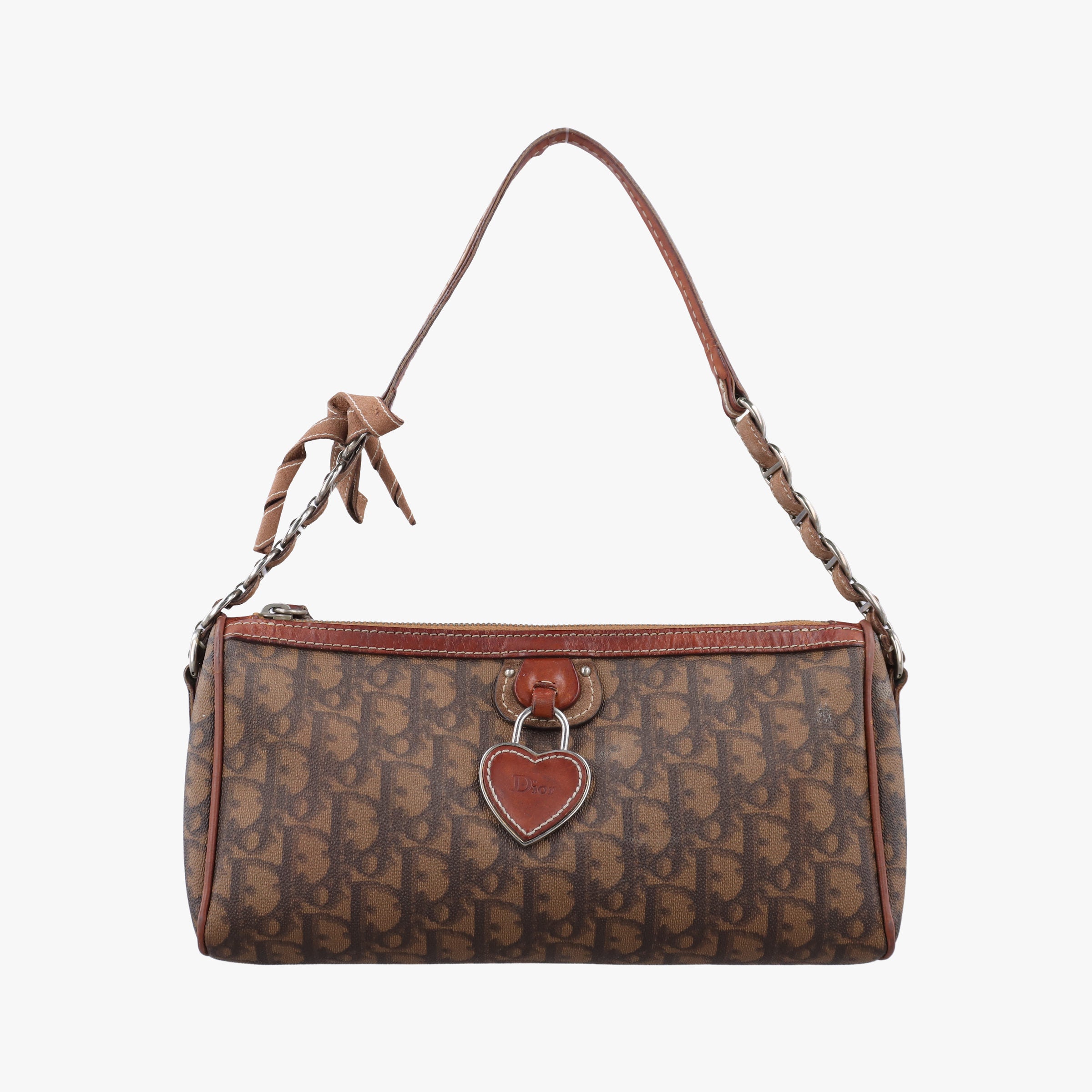Secondhand Christian Dior Trotter Romantic Brown PVC coated canvas×Leather  shoulderbag | stylenewstar