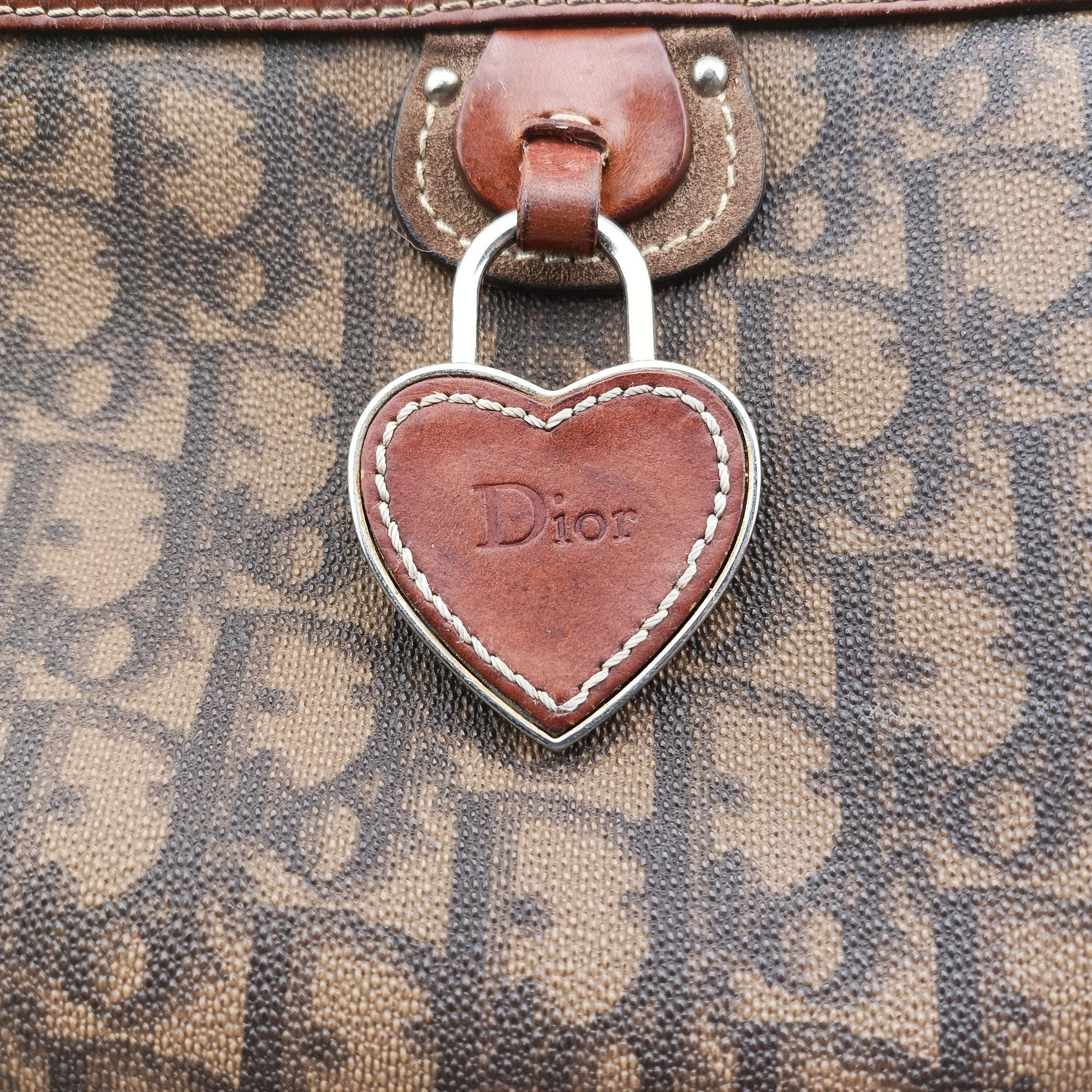Secondhand Christian Dior Trotter Romantic Brown PVC coated canvas×Leather  shoulderbag | stylenewstar