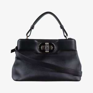 Pre-owned Bvlgari Isabella Rossellini Black Leather  shoulderbag | stylenewstar