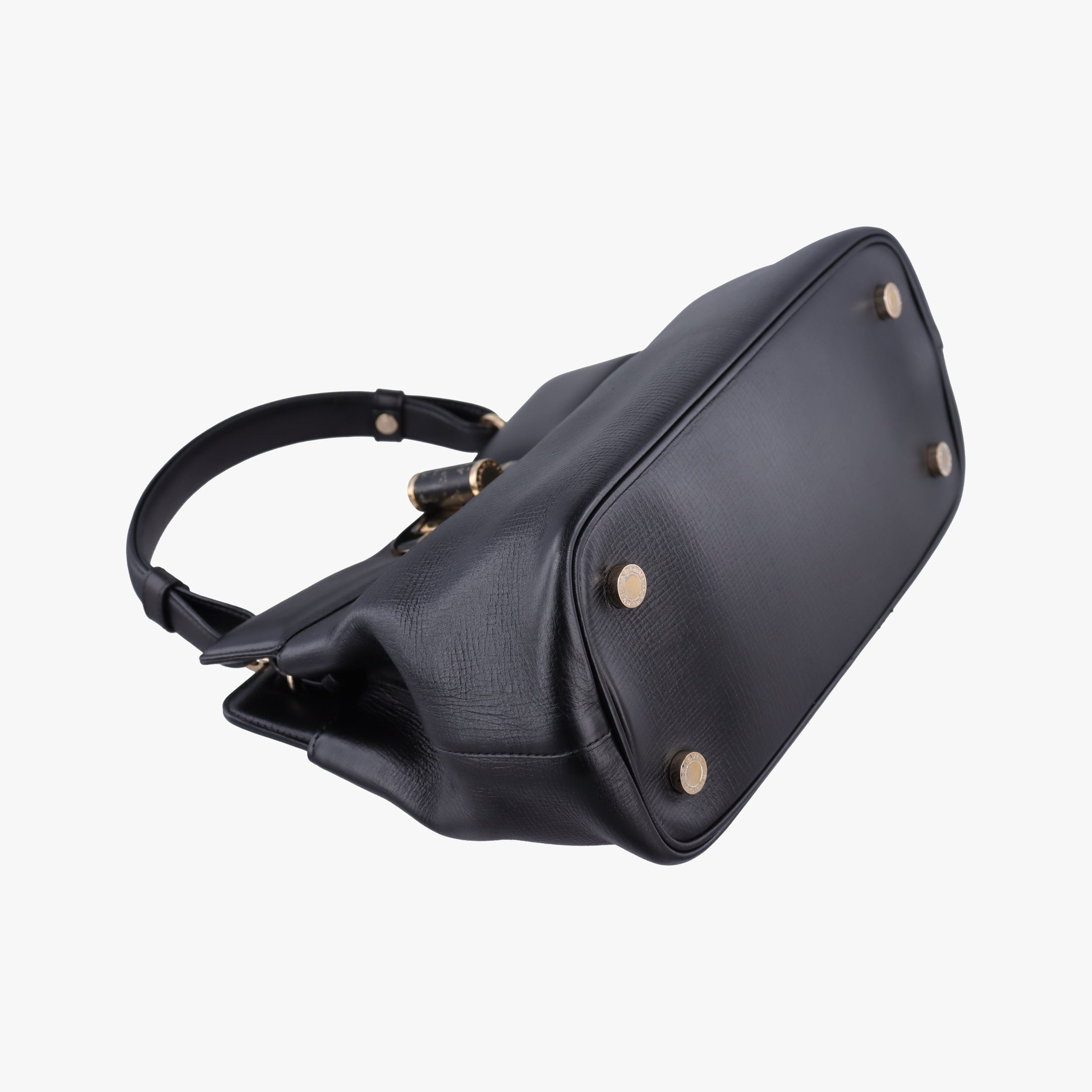Pre-owned Bvlgari Isabella Rossellini Black Leather  shoulderbag | stylenewstar