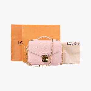 Pre-owned Louis Vuitton Micro Metis Pouch Chain Monogram Rose Pomelo Monogram Empreinte M81389 shoulderbag | stylenewstar