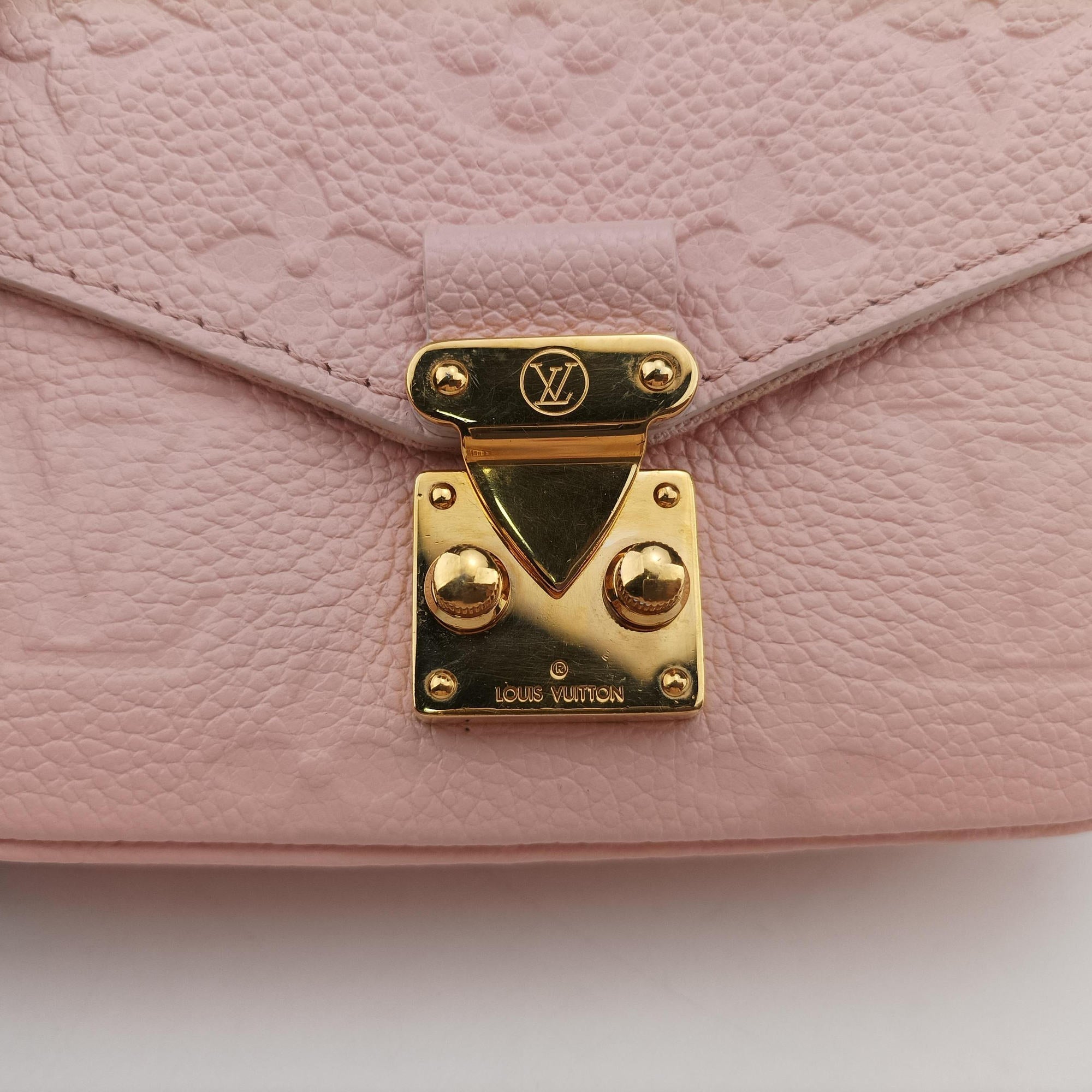 Pre-owned Louis Vuitton Micro Metis Pouch Chain Monogram Rose Pomelo Monogram Empreinte M81389 shoulderbag | stylenewstar