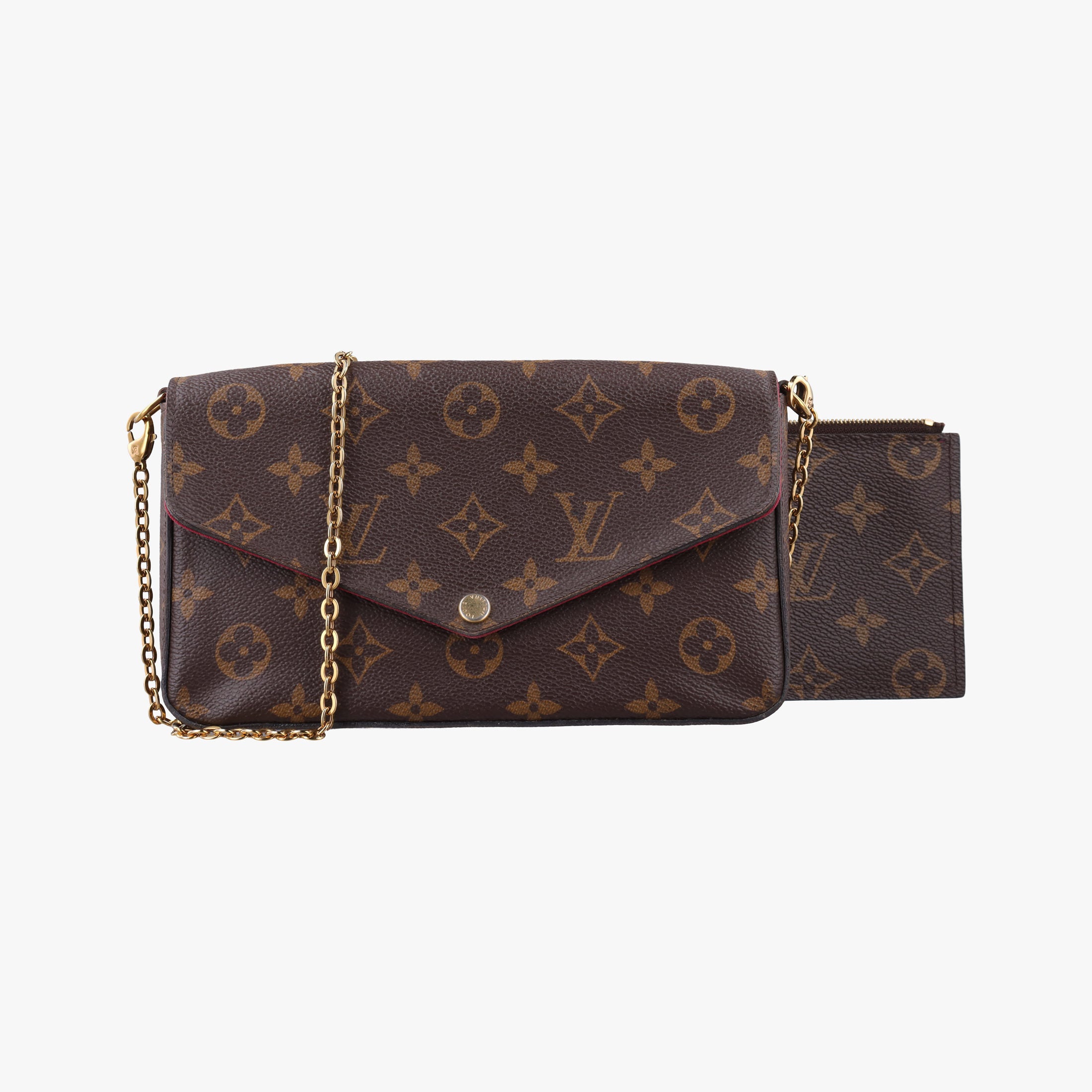 Pre-owned Louis Vuitton Pochette Felicie Brown Monogram Canvas M61276 shoulderbag | stylenewstar