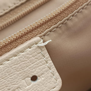 Pre-owned Christian Dior Trotter Flower Beige PVC Coated Canvas Floral Embroidery  shoulderbag | stylenewstar