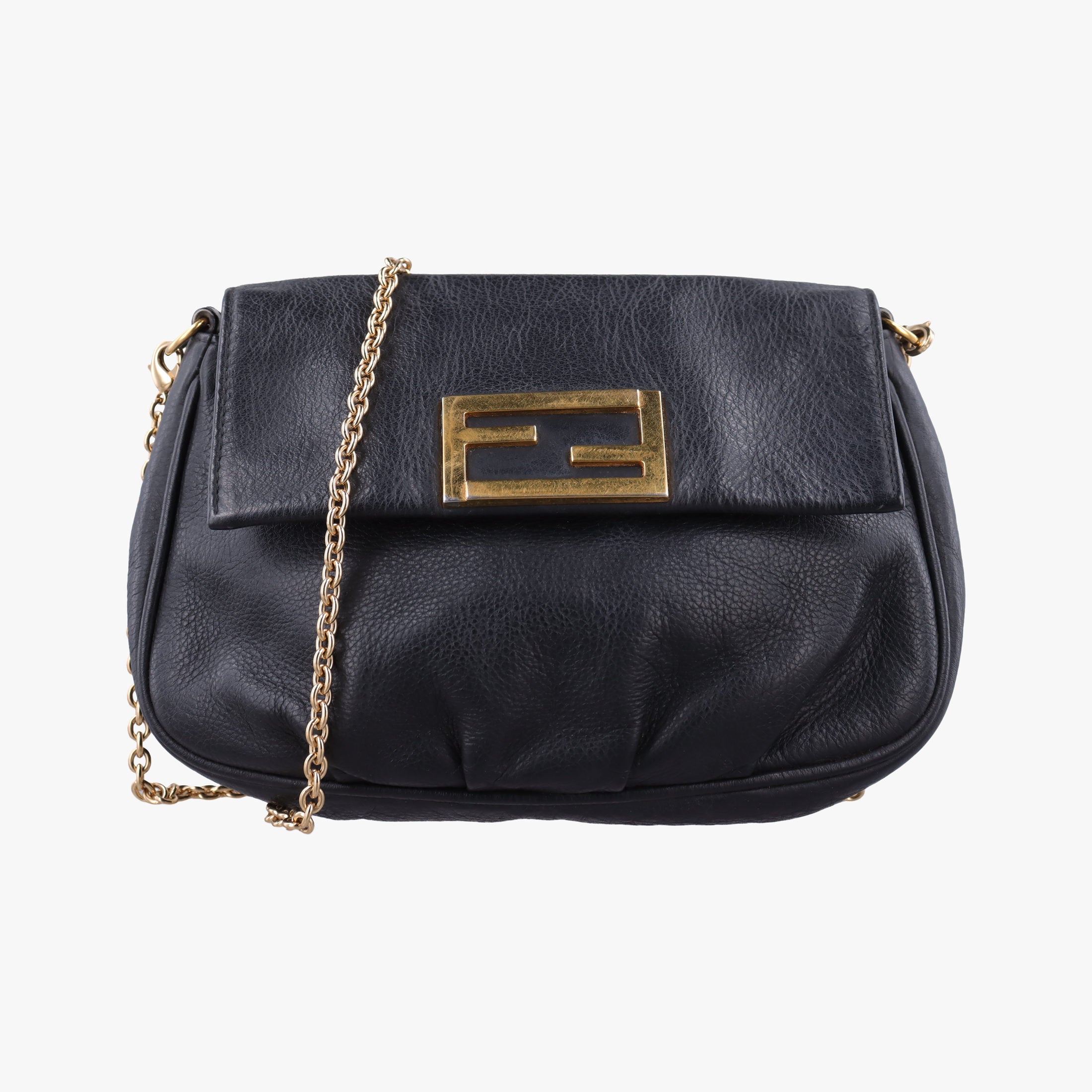 Pre-owned Fendi Fendista Pochette Black Leather 8M0276 shoulderbag | stylenewstar