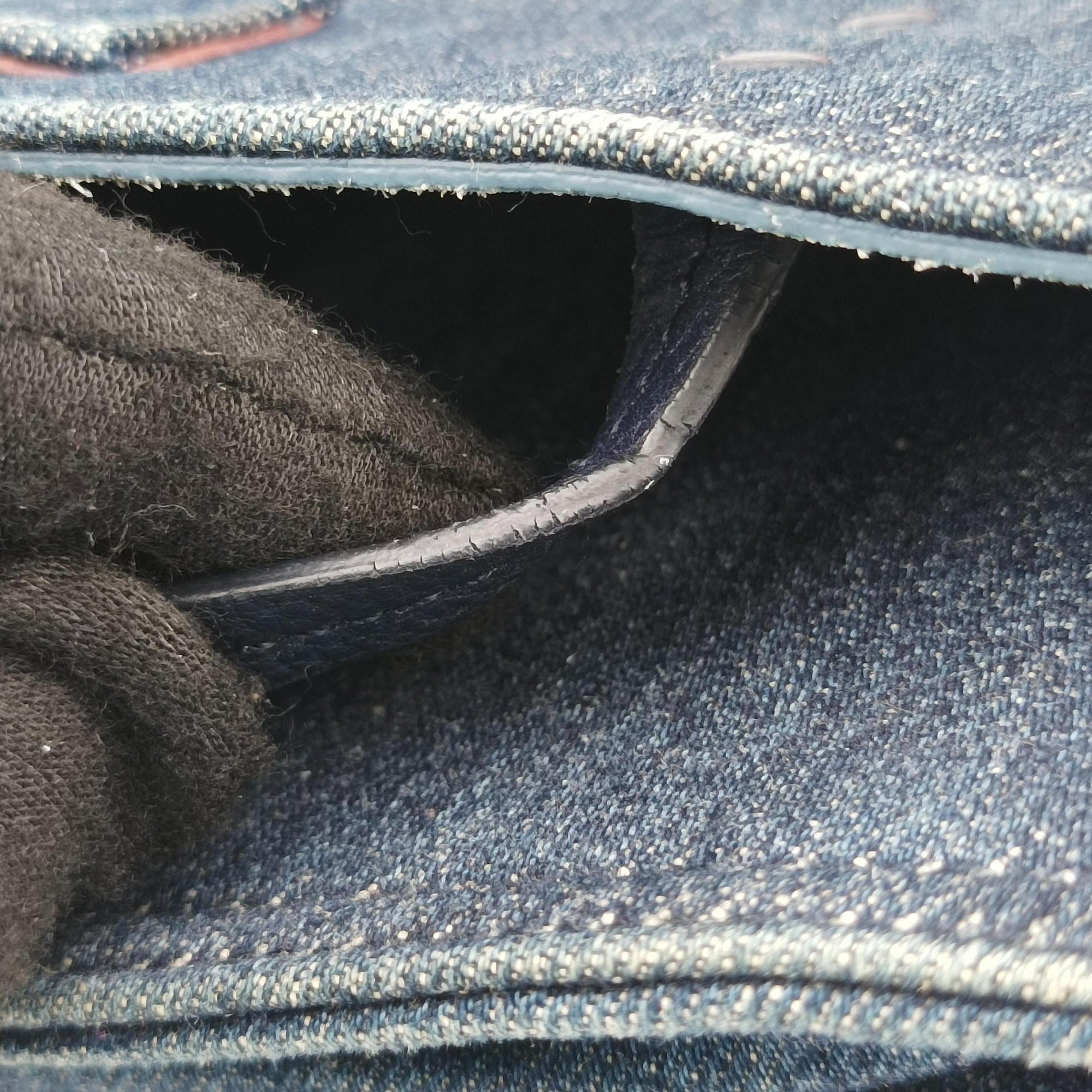 Pre-owned Prada Etiquette Blue Denim x Leather  shoulderbag | stylenewstar
