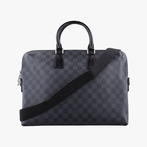 Pre-owned Louis Vuitton Porte Documents Jour Noir Damier Graphite N48224 shoulderbag | stylenewstar