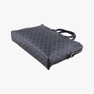 Pre-owned Louis Vuitton Porte Documents Jour Noir Damier Graphite N48224 shoulderbag | stylenewstar