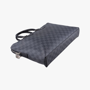 Pre-owned Louis Vuitton Porte Documents Jour Noir Damier Graphite N48224 shoulderbag | stylenewstar