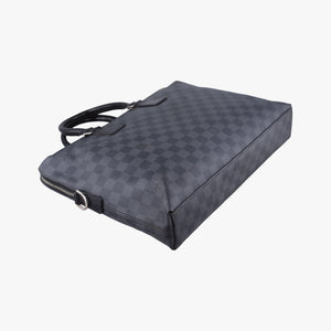 Pre-owned Louis Vuitton Porte Documents Jour Noir Damier Graphite N48224 shoulderbag | stylenewstar