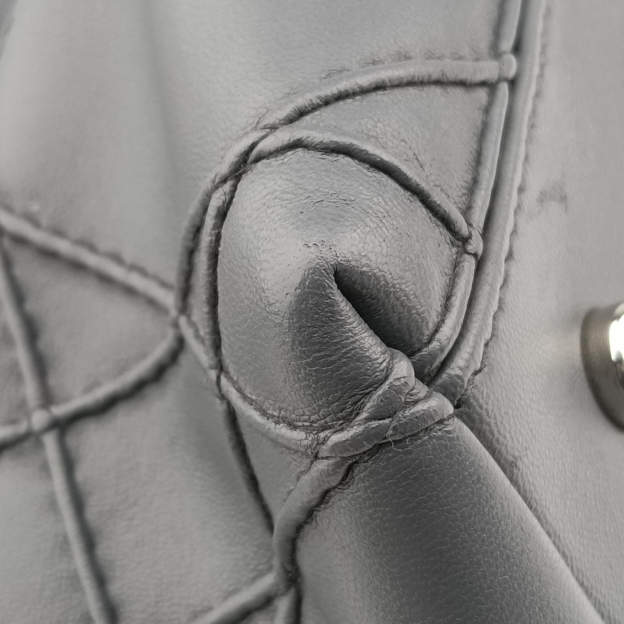 Pre-owned Christian Dior granville Gray × Pink lambskin  shoulderbag | stylenewstar