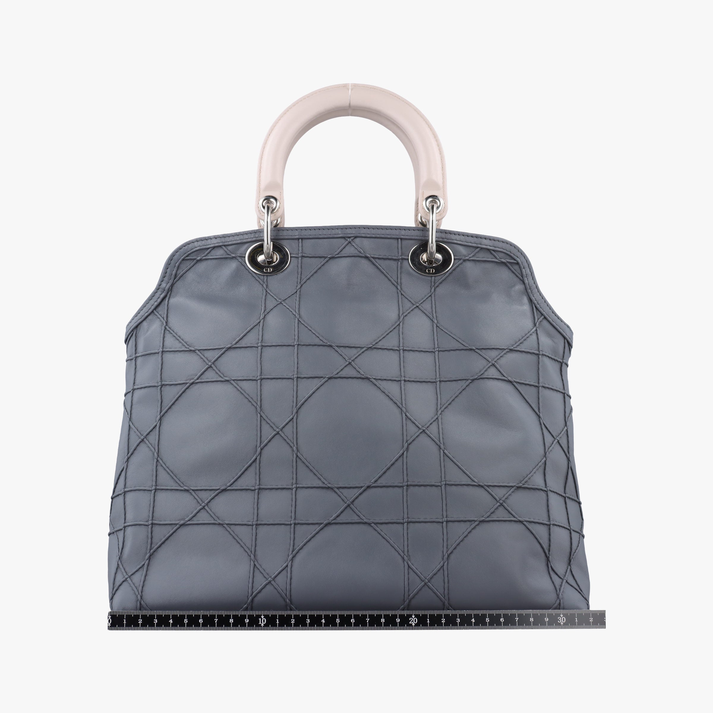 Pre-owned Christian Dior granville Gray × Pink lambskin  shoulderbag | stylenewstar