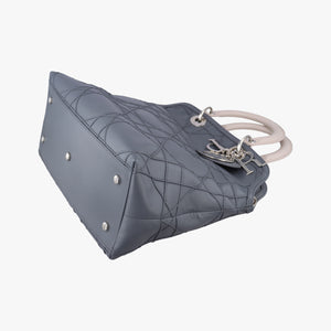 Pre-owned Christian Dior granville Gray × Pink lambskin  shoulderbag | stylenewstar