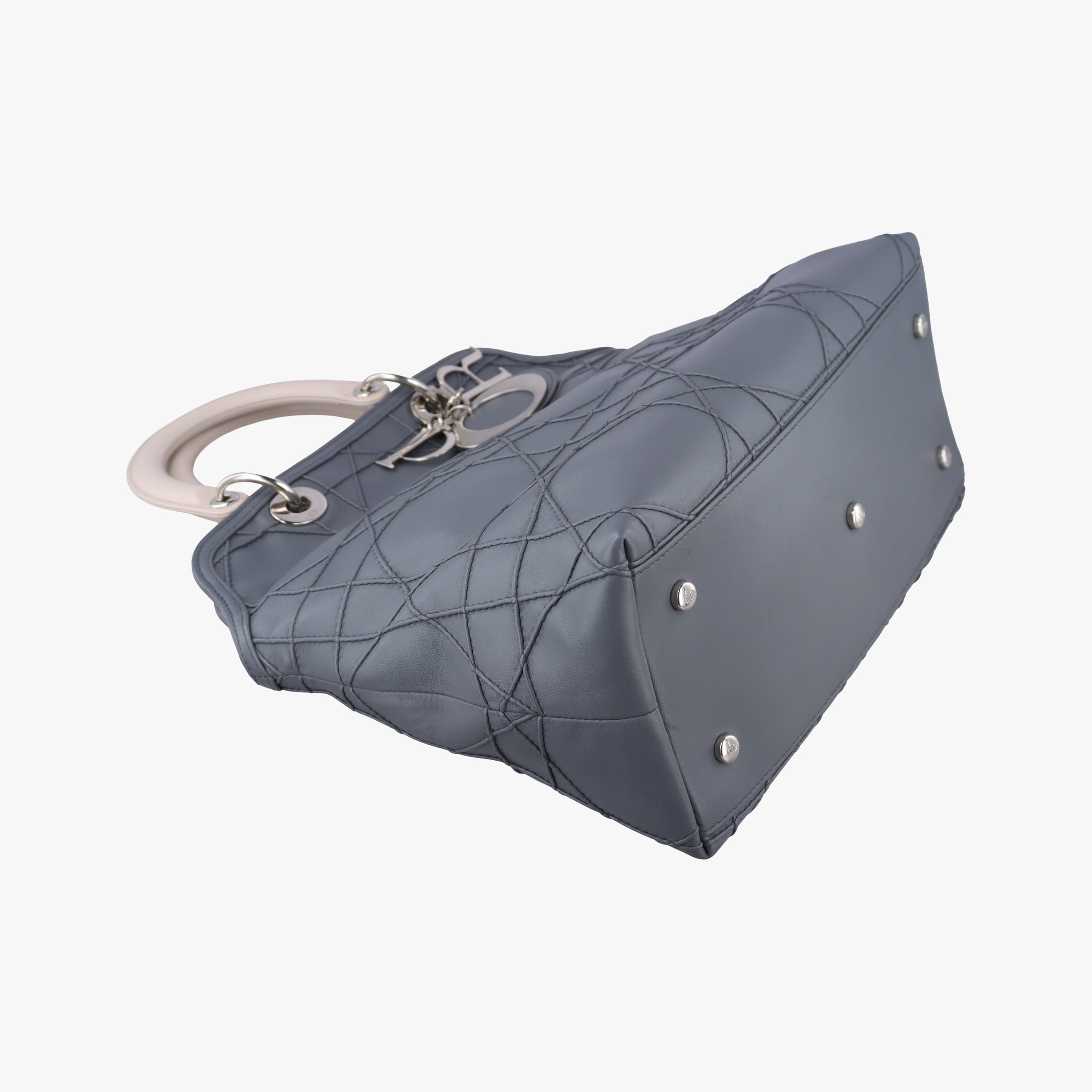 Pre-owned Christian Dior granville Gray × Pink lambskin  shoulderbag | stylenewstar