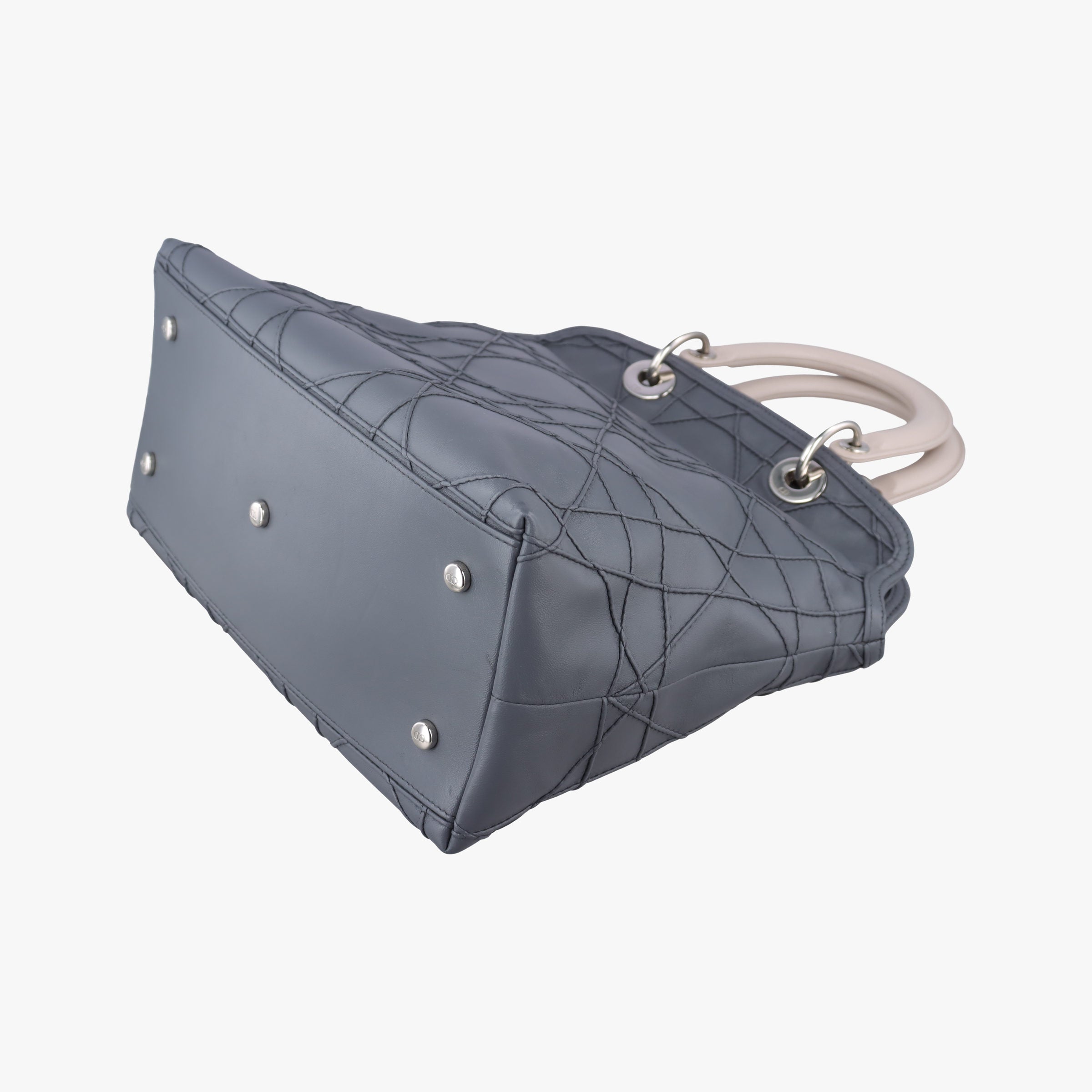 Pre-owned Christian Dior granville Gray × Pink lambskin  shoulderbag | stylenewstar