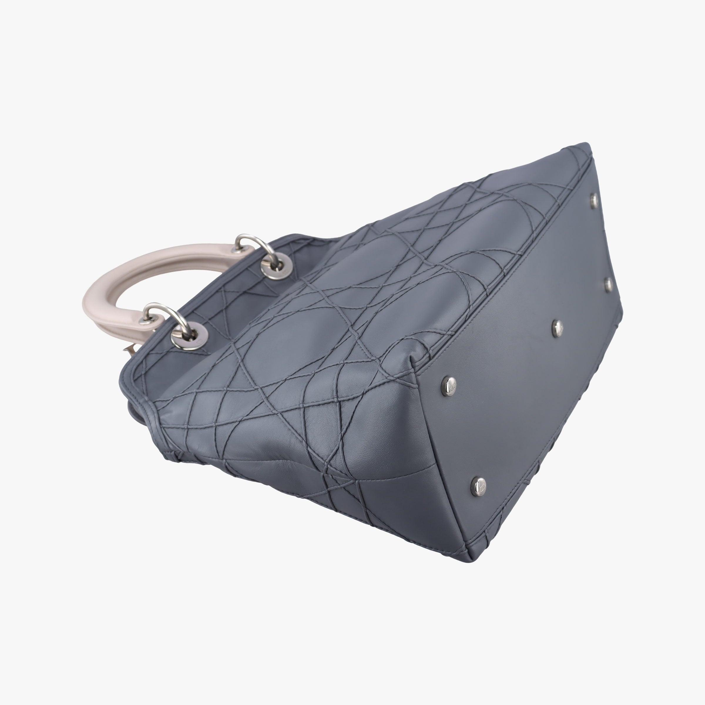 Pre-owned Christian Dior granville Gray × Pink lambskin  shoulderbag | stylenewstar