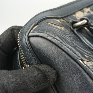 Pre-owned Gucci Arabesque Boston Beige×Black PVC coated canvas×Leather 409529 shoulderbag | stylenewstar