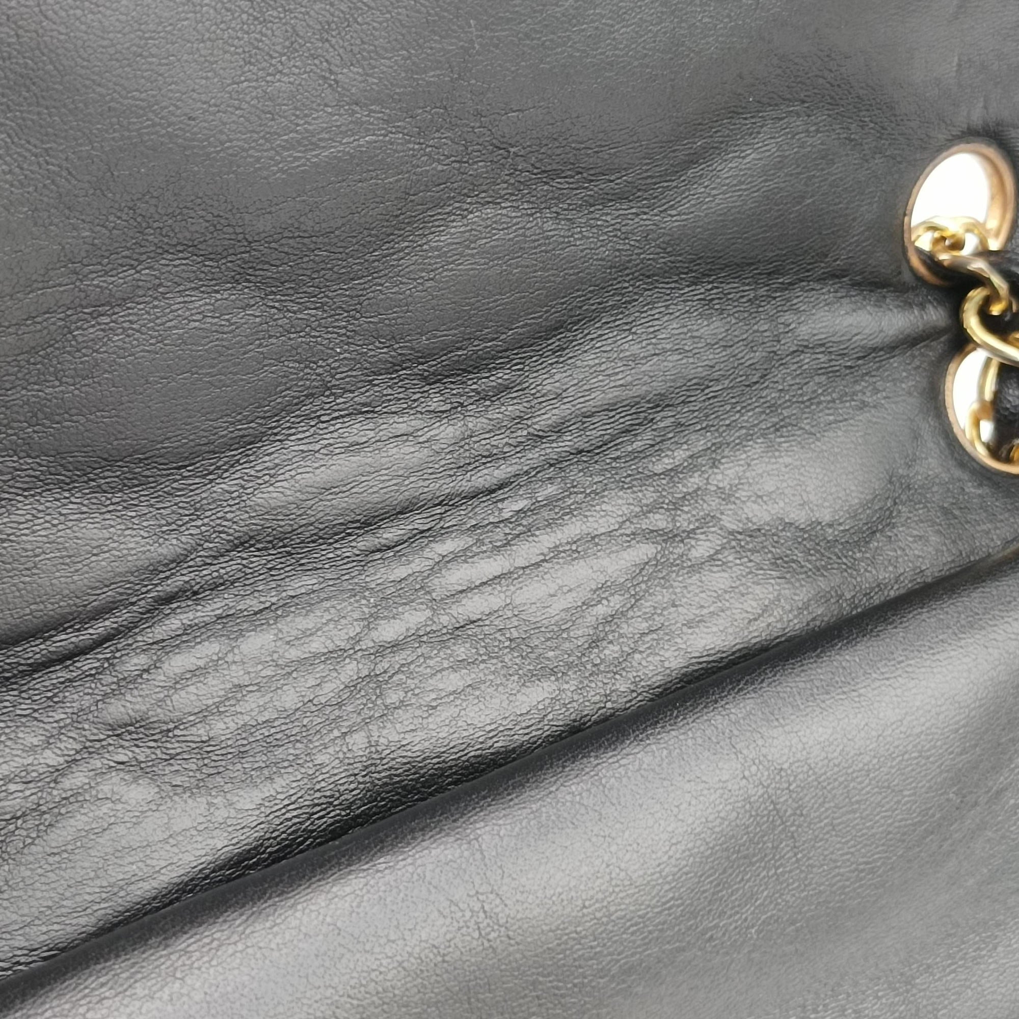 Vintage Chanel Matelasse W Flap Chain Black lambskin  shoulderbag | stylenewstar
