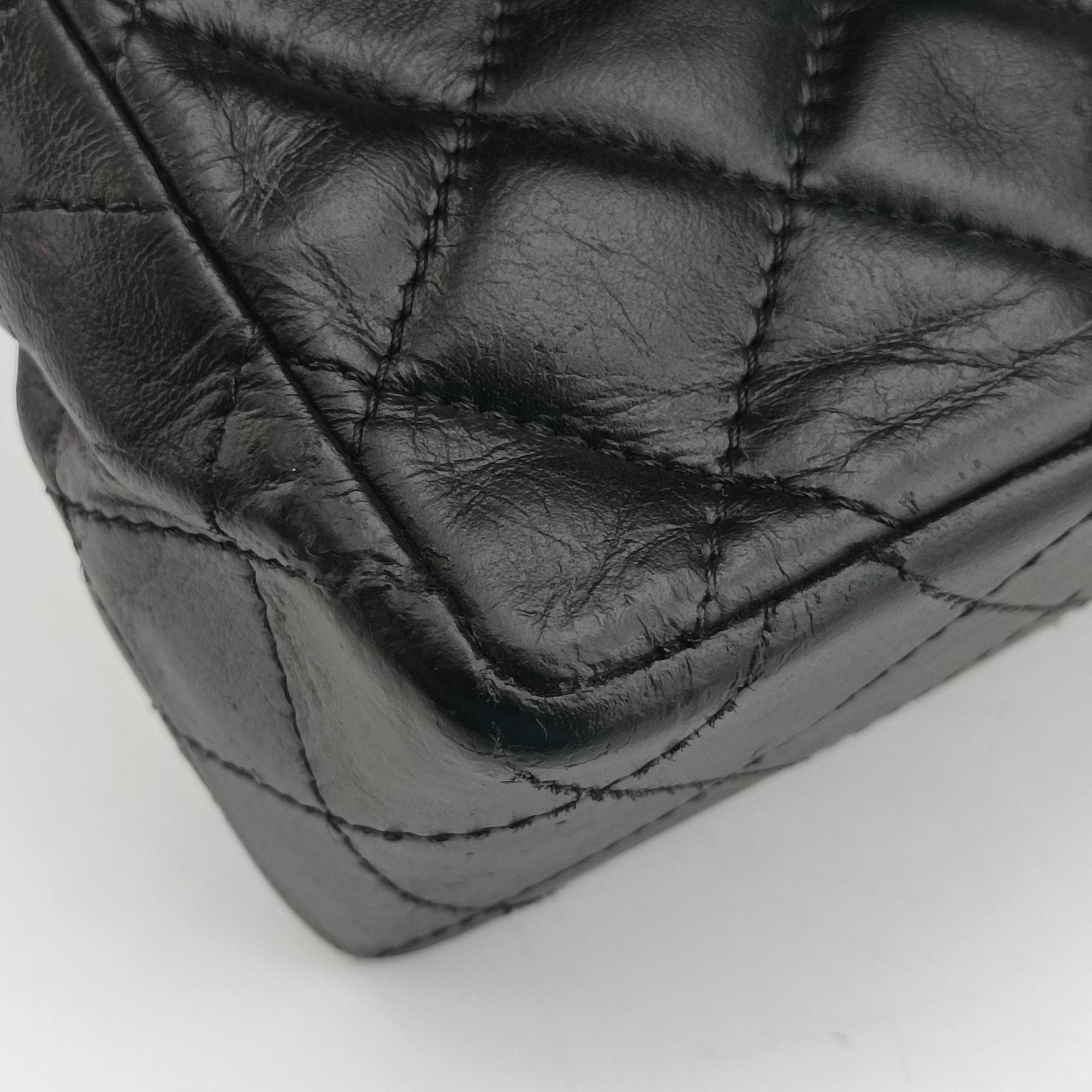 Vintage Chanel Matelasse W Flap Chain Black lambskin  shoulderbag | stylenewstar
