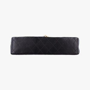 Vintage Chanel Matelasse W Flap Chain Black lambskin  shoulderbag | stylenewstar