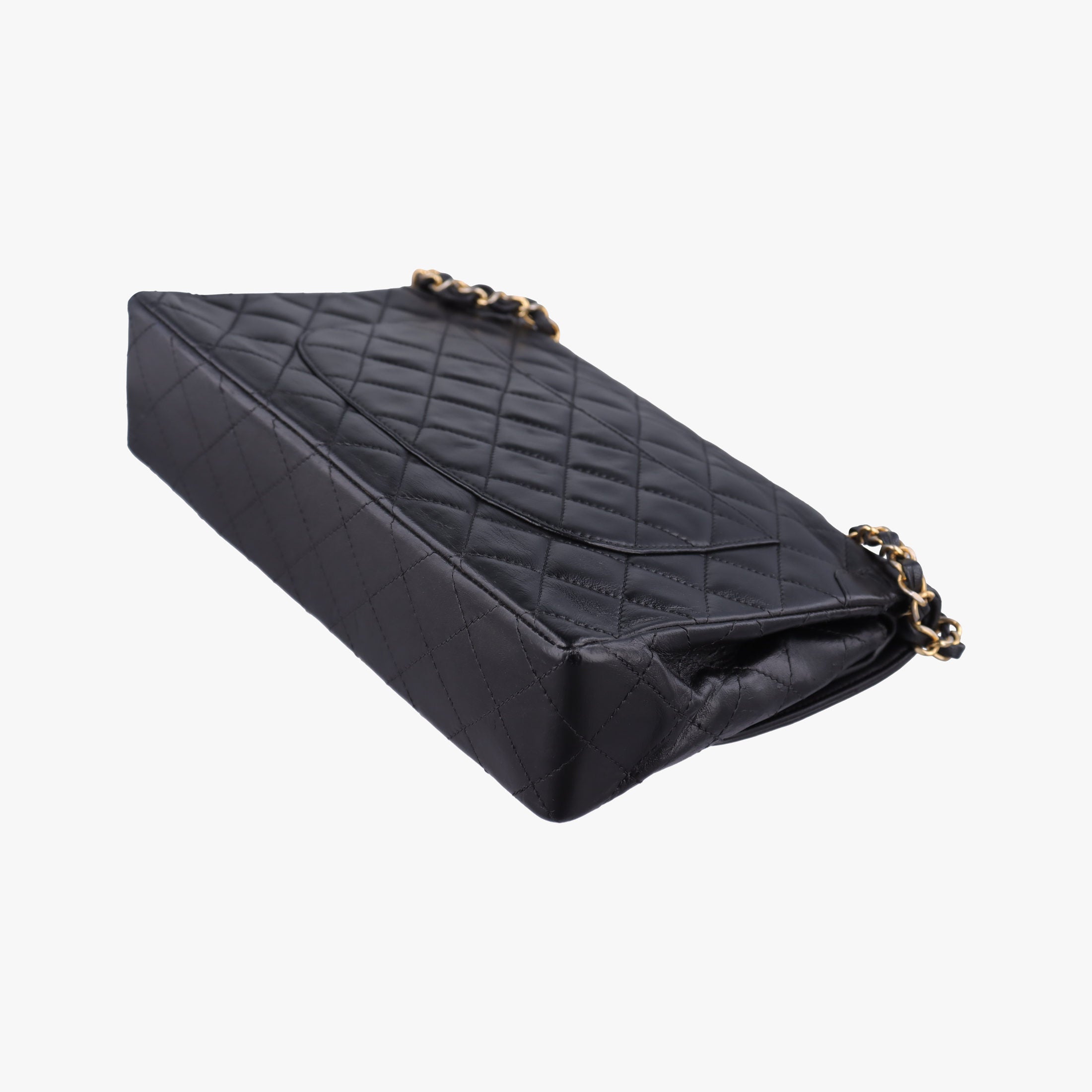 Vintage Chanel Matelasse W Flap Chain Black lambskin  shoulderbag | stylenewstar