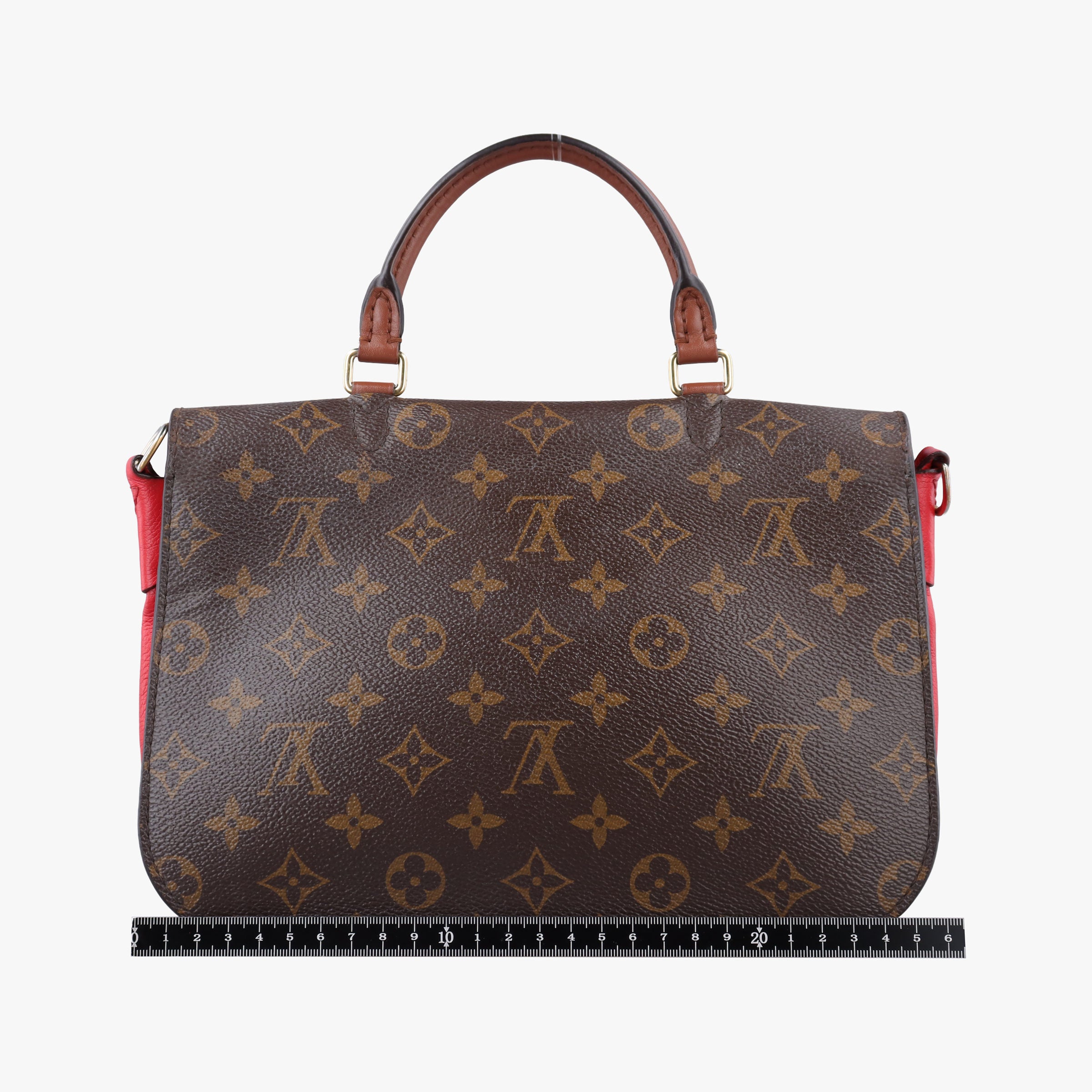 Pre-owned Louis Vuitton VaugirardPM Brown × Coquelicot Monogram Canvas×calf leather M44548 shoulderbag | stylenewstar