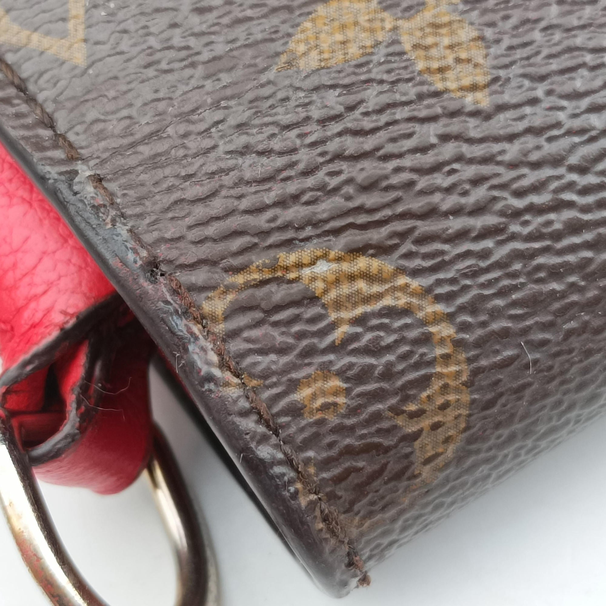 Pre-owned Louis Vuitton VaugirardPM Brown × Coquelicot Monogram Canvas×calf leather M44548 shoulderbag | stylenewstar