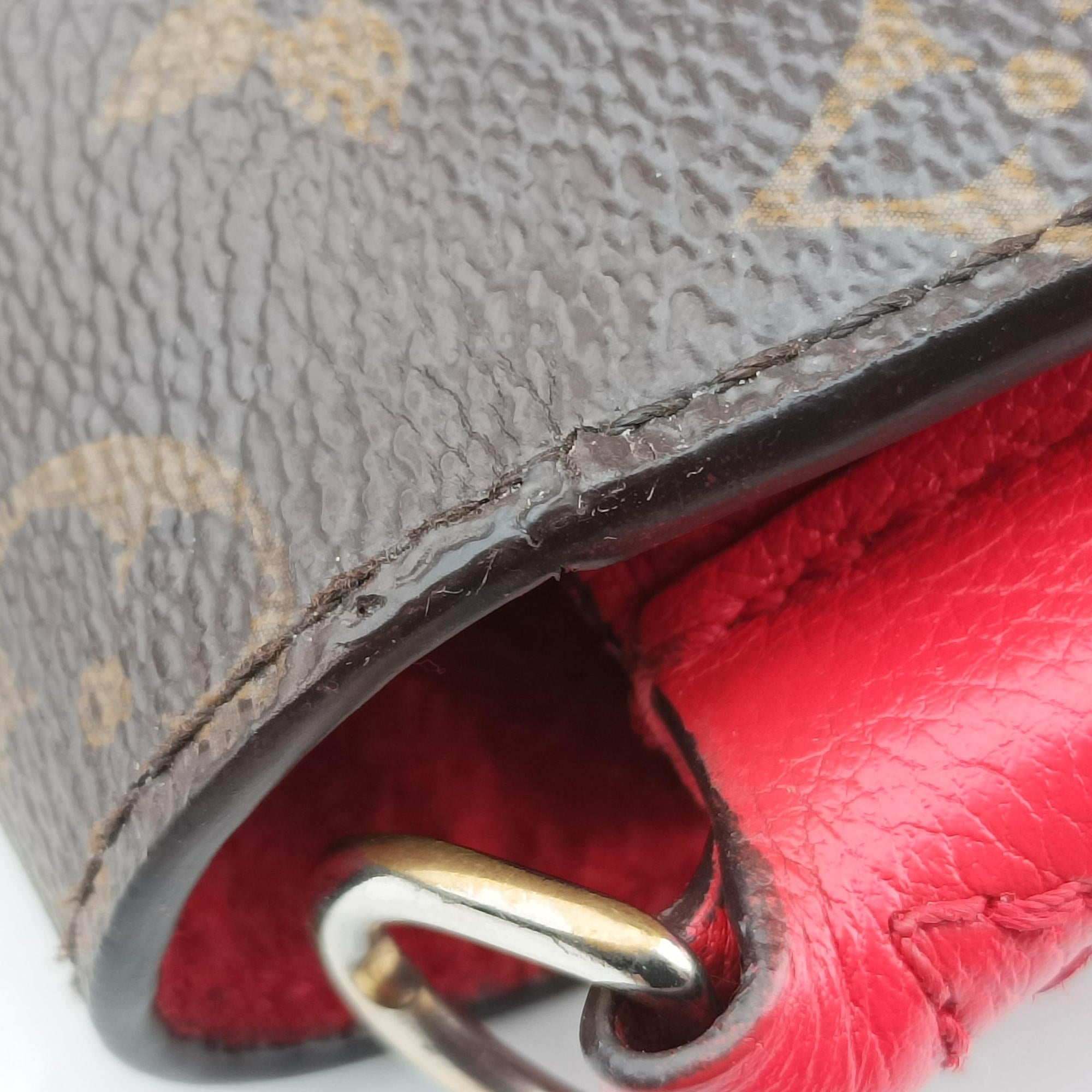 Pre-owned Louis Vuitton VaugirardPM Brown × Coquelicot Monogram Canvas×calf leather M44548 shoulderbag | stylenewstar