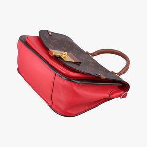 Pre-owned Louis Vuitton VaugirardPM Brown × Coquelicot Monogram Canvas×calf leather M44548 shoulderbag | stylenewstar