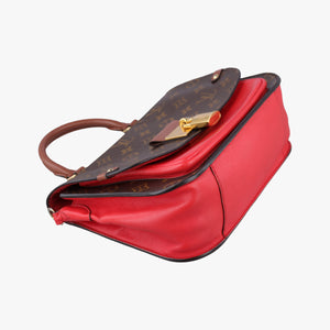 Pre-owned Louis Vuitton VaugirardPM Brown × Coquelicot Monogram Canvas×calf leather M44548 shoulderbag | stylenewstar