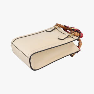 Pre-owned Gucci Diana Bamboo White Leather 739079 shoulderbag | stylenewstar