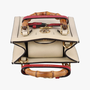 Pre-owned Gucci Diana Bamboo White Leather 739079 shoulderbag | stylenewstar