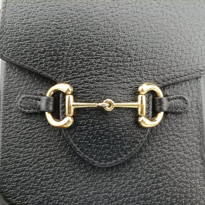Pre-owned Gucci Horsebit 1955 Black Leather 732302 shoulderbag | stylenewstar