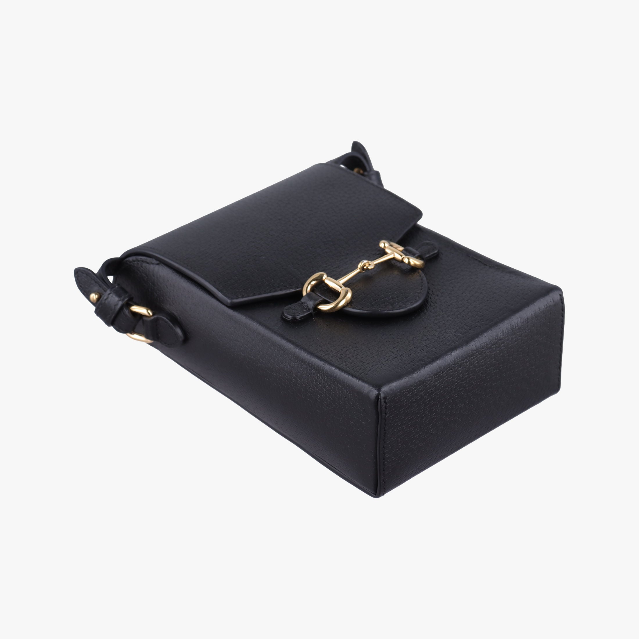 Pre-owned Gucci Horsebit 1955 Black Leather 732302 shoulderbag | stylenewstar