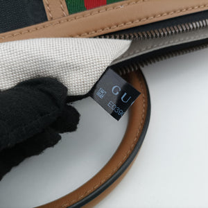 Pre-owned Gucci Ophidia Black × Brown × Multicolor Leather×Canvas 715774 shoulderbag | stylenewstar