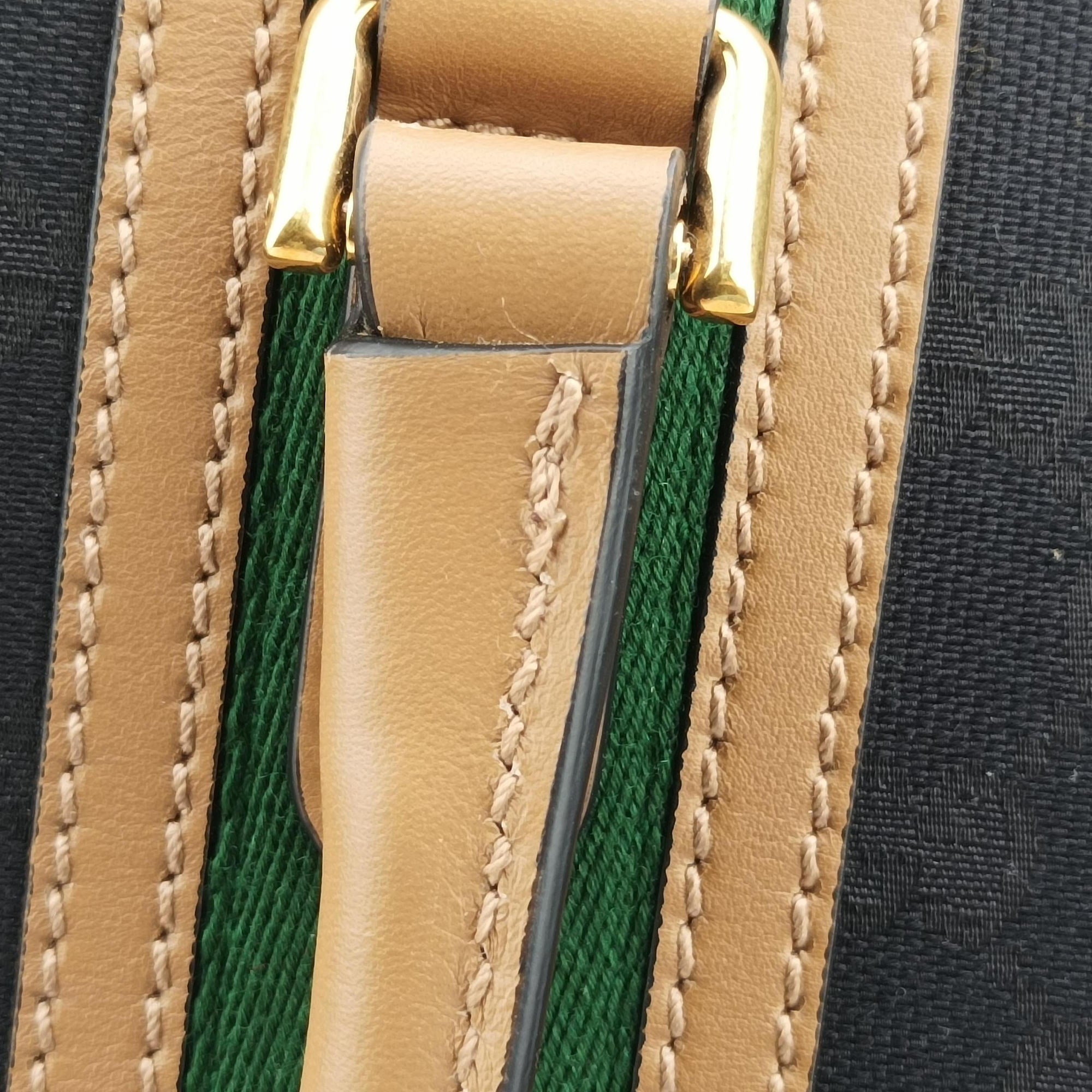 Pre-owned Gucci Ophidia Black × Brown × Multicolor Leather×Canvas 715774 shoulderbag | stylenewstar