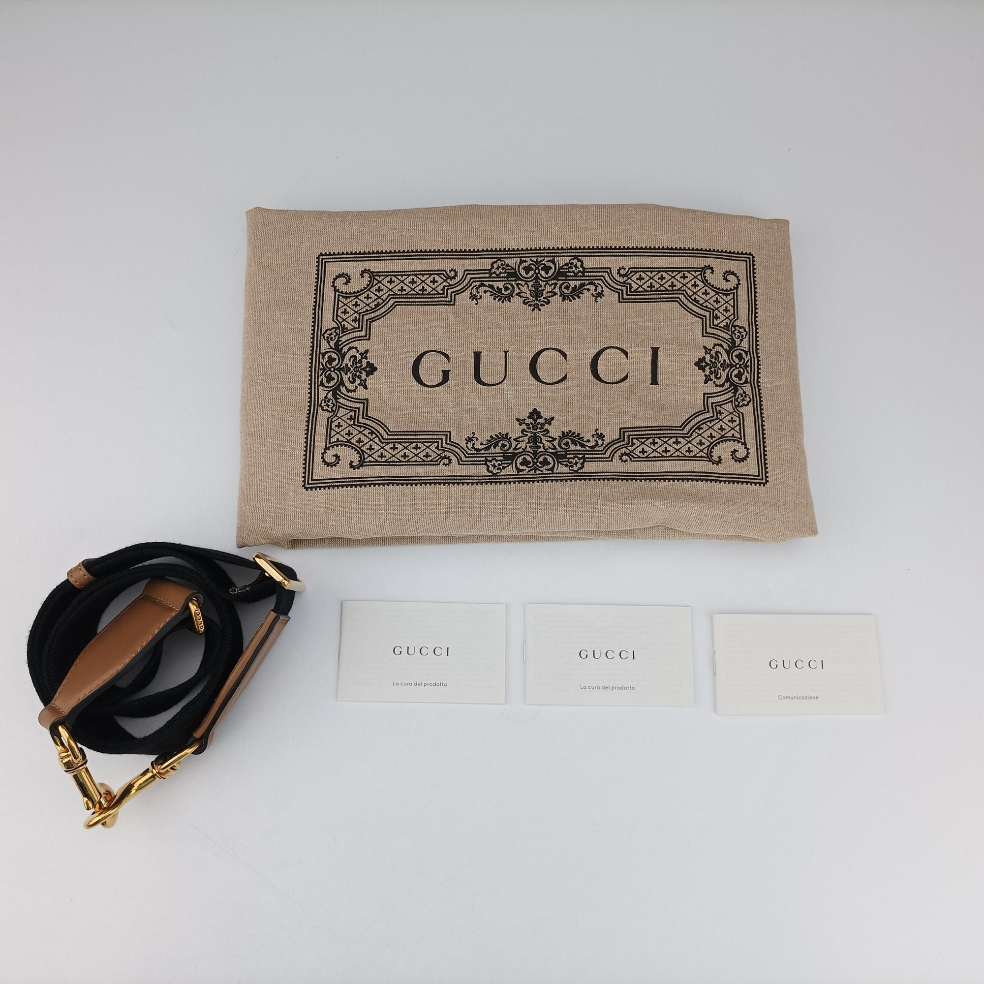 Pre-owned Gucci Ophidia Black × Brown × Multicolor Leather×Canvas 715774 shoulderbag | stylenewstar