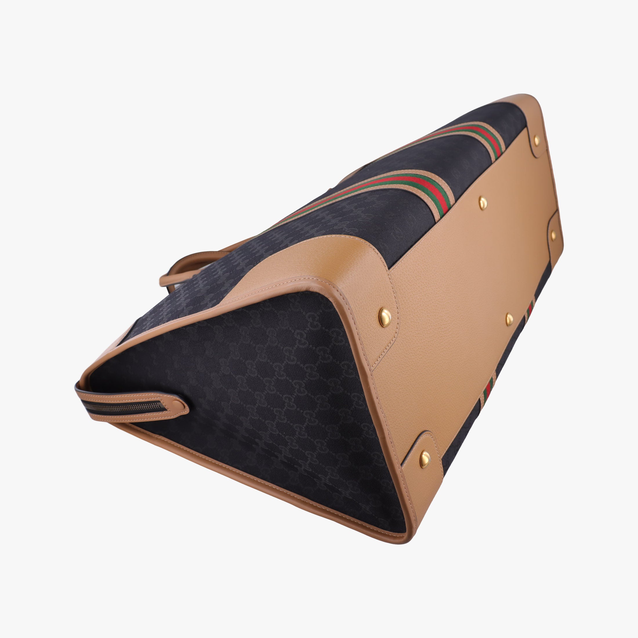 Pre-owned Gucci Ophidia Black × Brown × Multicolor Leather×Canvas 715774 shoulderbag | stylenewstar
